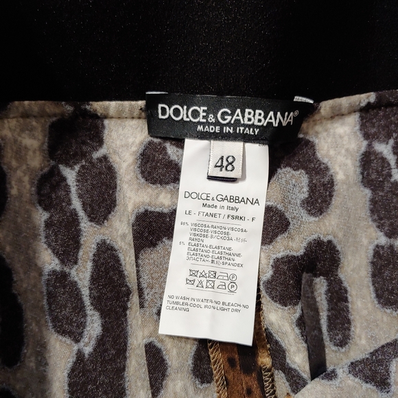 Dolce Gabbana Leopard-print charmeuse leggings Sz 48 US 16 $1195 - Picture 5 of 7